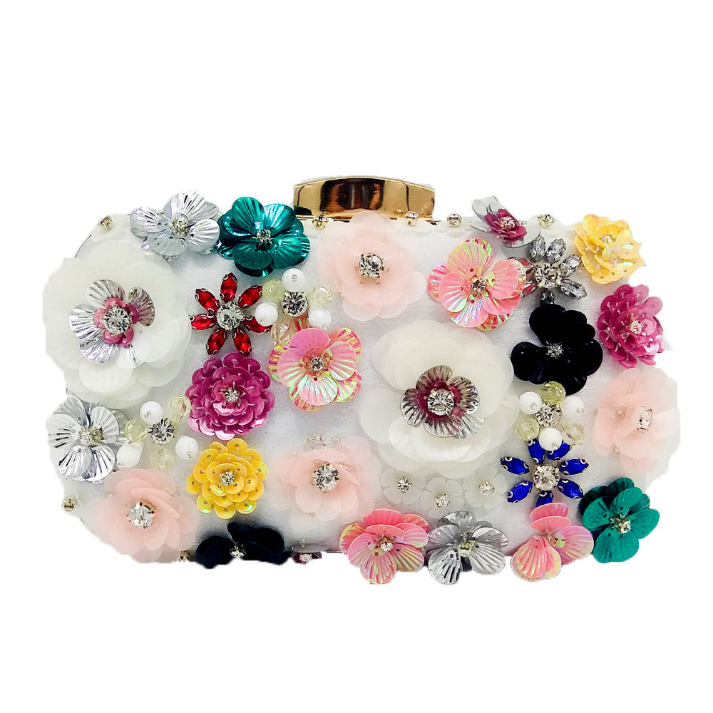 Flower Beaded Banquet Bag Party Clutch