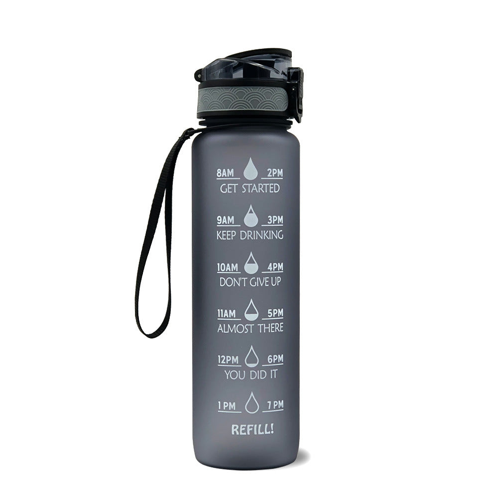 1L Tritan Water Bottle With Time Marker Bounce Cover Motivational Water Bottle Cycling Leakproof Cup For Sports Fitness Bottles - The Trend