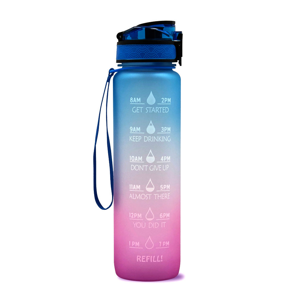 1L Tritan Water Bottle With Time Marker Bounce Cover Motivational Water Bottle Cycling Leakproof Cup For Sports Fitness Bottles - The Trend