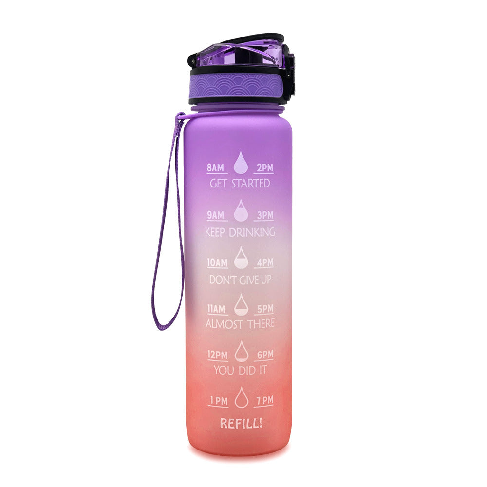 1L Tritan Water Bottle With Time Marker Bounce Cover Motivational Water Bottle Cycling Leakproof Cup For Sports Fitness Bottles - The Trend