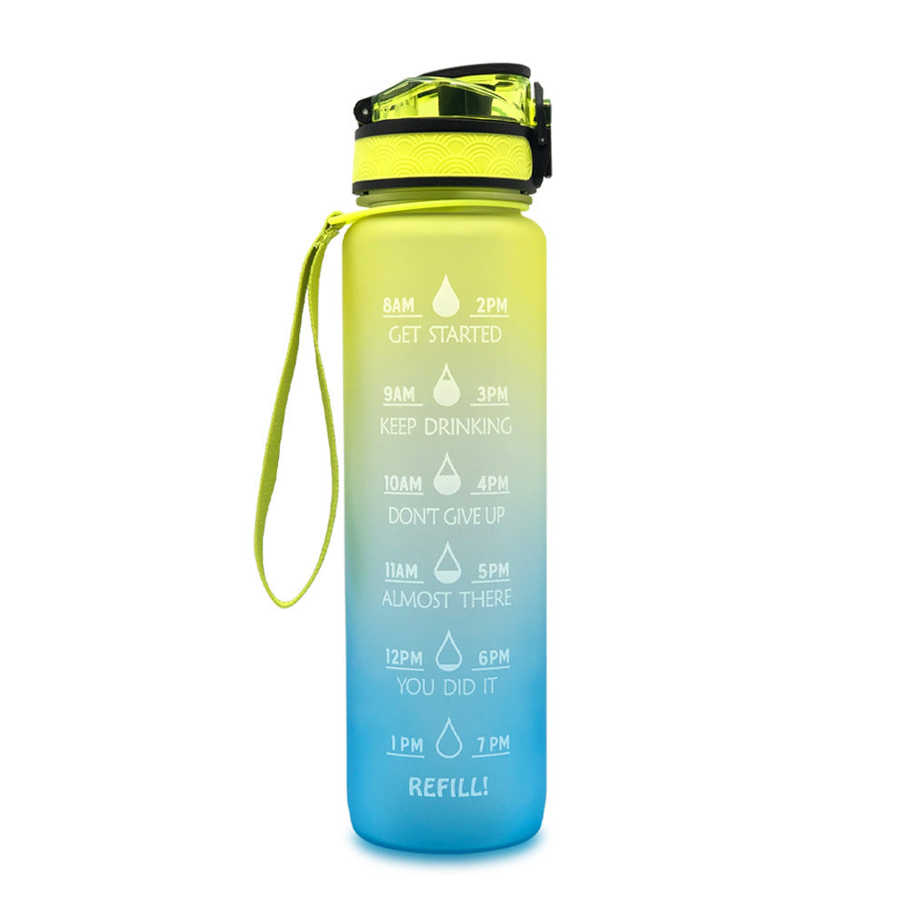 1L Tritan Water Bottle With Time Marker Bounce Cover Motivational Water Bottle Cycling Leakproof Cup For Sports Fitness Bottles - The Trend