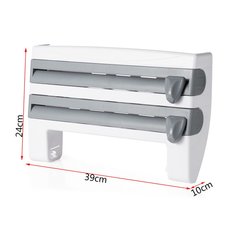 4-In-1 Kitchen Roll Holder Dispenser Kitchen Foil Film Wrap Tissue Paper 4 IN 1 Kitchen Roll Holder Dispenser - The Trend
