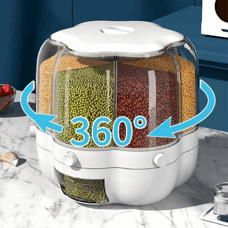360 Rotating Grain Dispenser Kitchen Storage Container - The Trend
