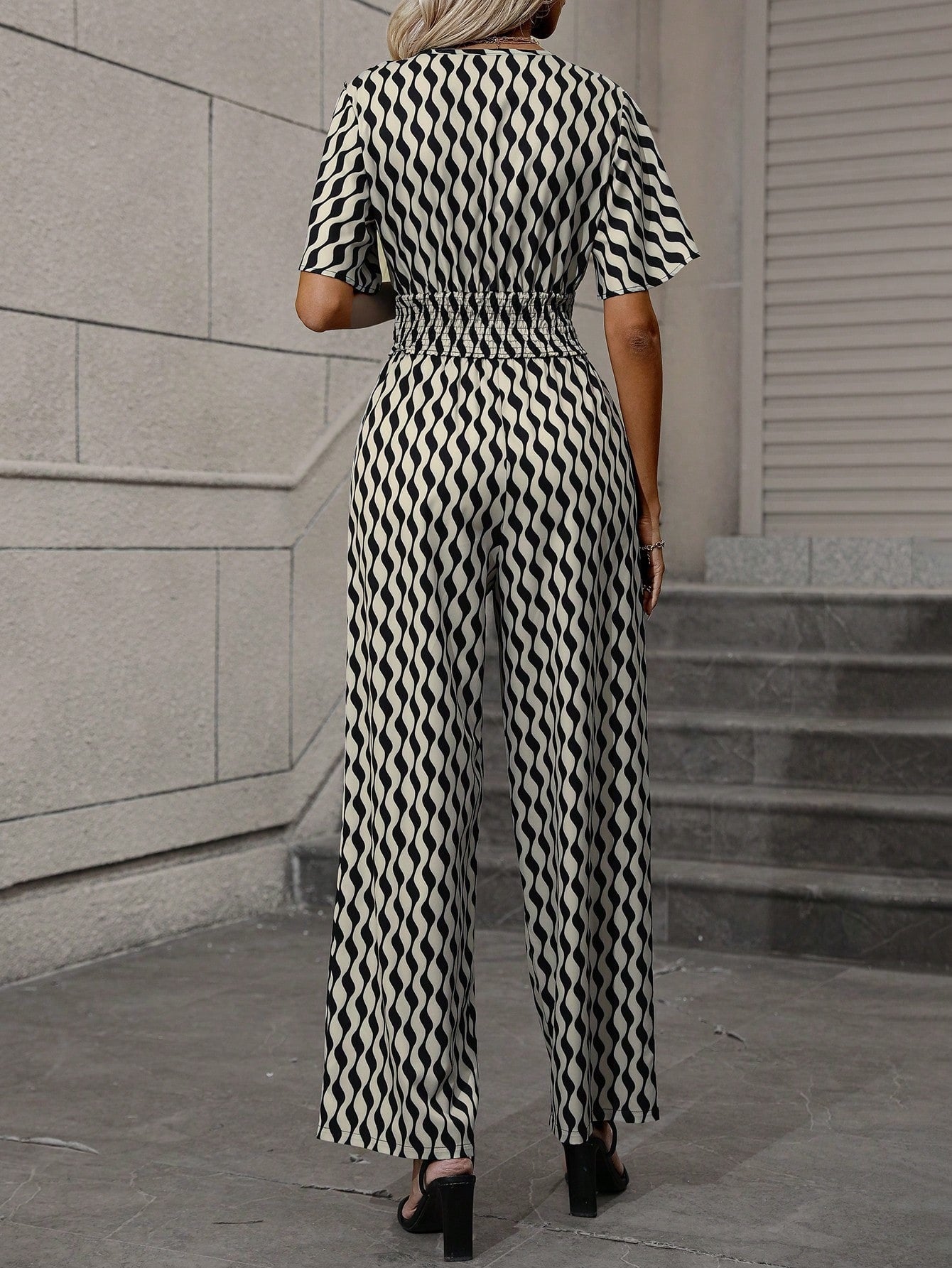 Women's Fashionable Printed Loose Trousers Suit