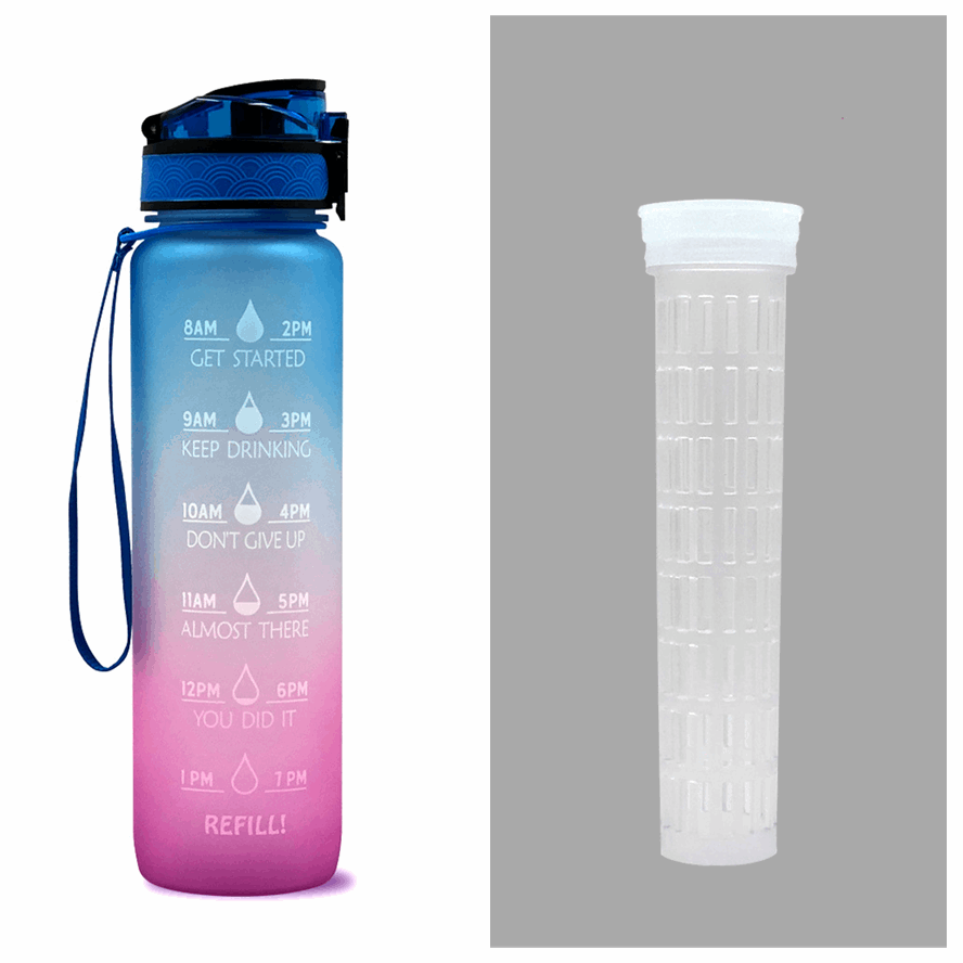 1L Tritan Water Bottle With Time Marker Bounce Cover Motivational Water Bottle Cycling Leakproof Cup For Sports Fitness Bottles - The Trend