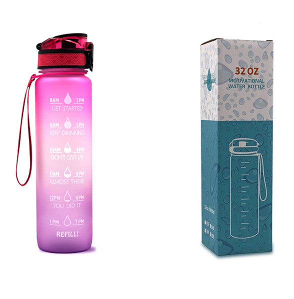 1L Tritan Water Bottle With Time Marker Bounce Cover Motivational Water Bottle Cycling Leakproof Cup For Sports Fitness Bottles - The Trend