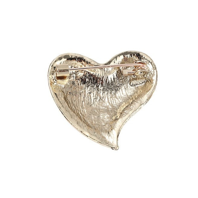 Women's Heart-shaped Diamond Brooch Vintage Rhinestone Pin