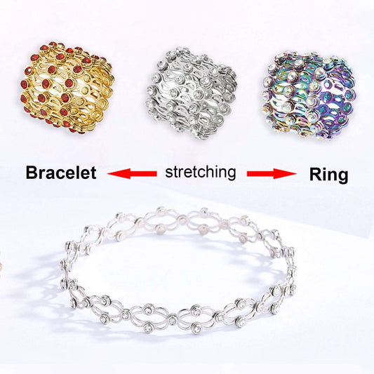 2 In 1 Folding Retractable Rings Bracelet Adjustable Fashion Jewelry - The Trend