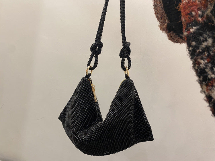 Women's Fashion Simple Rhinestone Underarm Bag