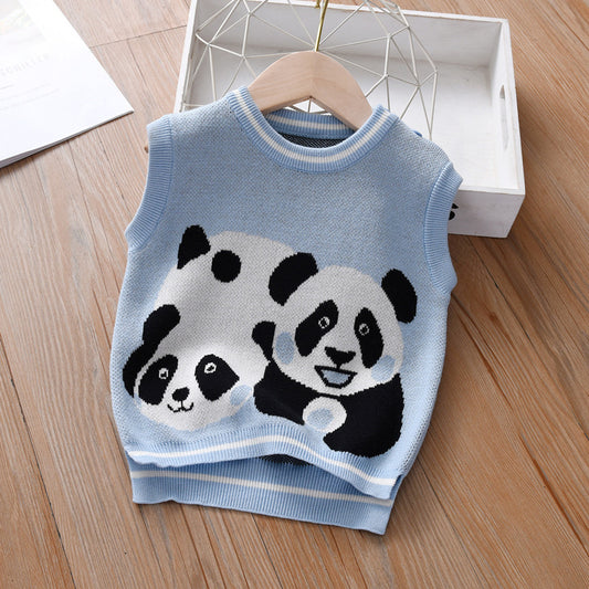 Autumn And Winter New Boys' Knitted Vest Pure Cotton