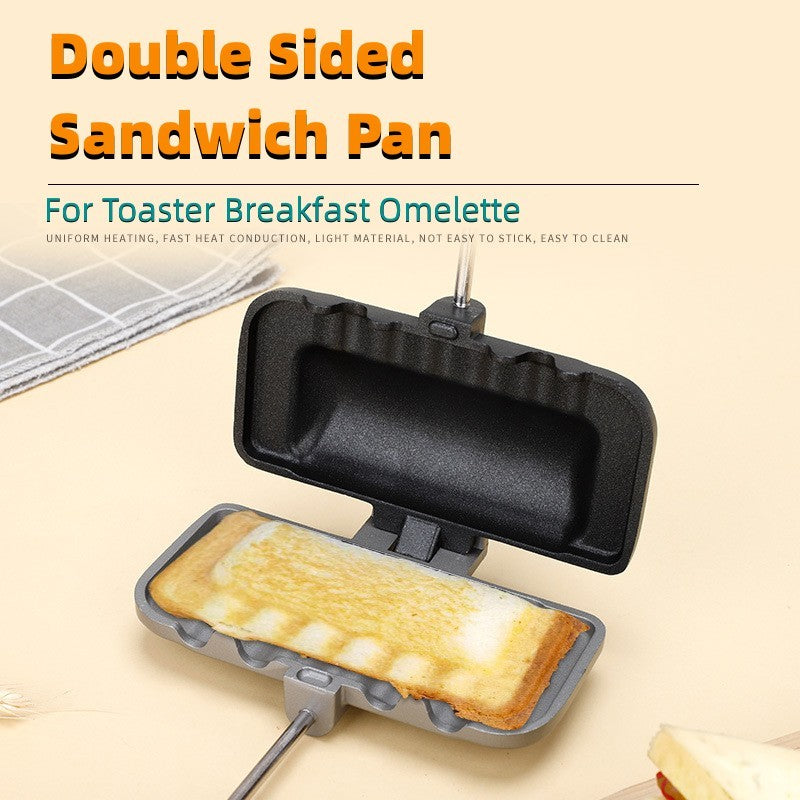 Double-Sided Sandwich Pan Non-Stick Foldable Grill Frying Pan For Bread Toast Breakfast Machine Pancake Maker J