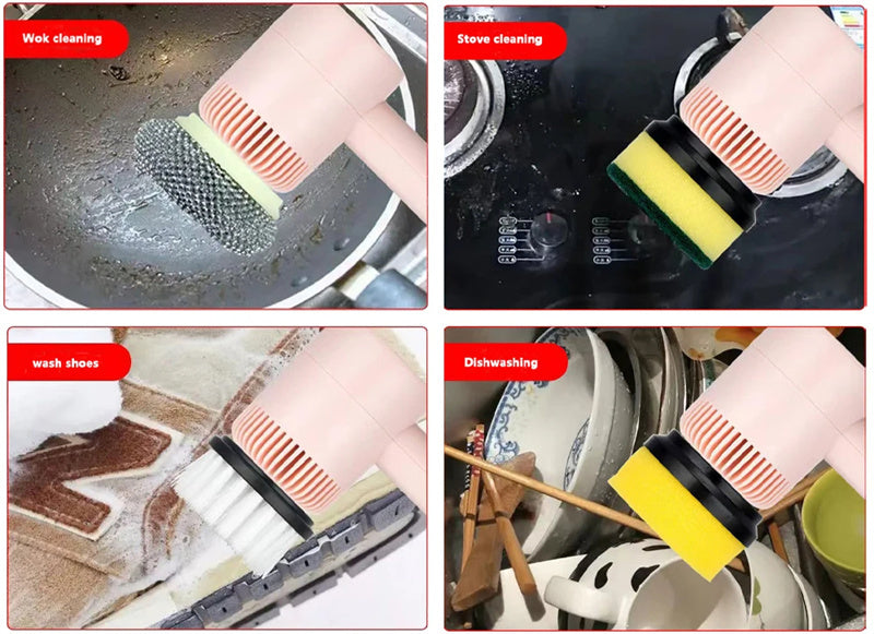 Electric Cleaning Brush Dishwashing Automatic Wireless USB Rechargeable Professional Kitchen Bathtub Tile Cleaning Brushes J