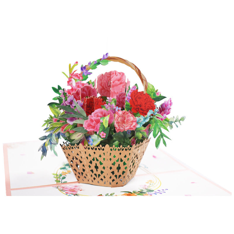 3D PopUp Flower Bouquet Cards Gifts Anniversary PopUp Mom Floral Bouquet Wife Invitation Card Greeting Cards Mothers Day Cards Postcard