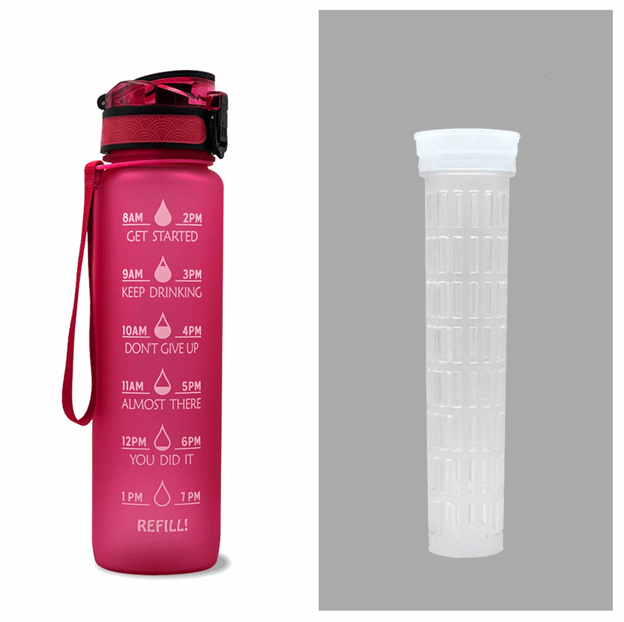 1L Tritan Water Bottle With Time Marker Bounce Cover Motivational Water Bottle Cycling Leakproof Cup For Sports Fitness Bottles - The Trend