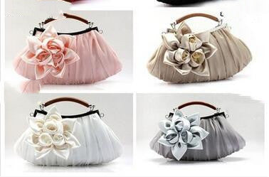 Direct Selling Fashion Sweet Satin Flower Banquet Bag Clutch Handbag Handbag Lady Bag