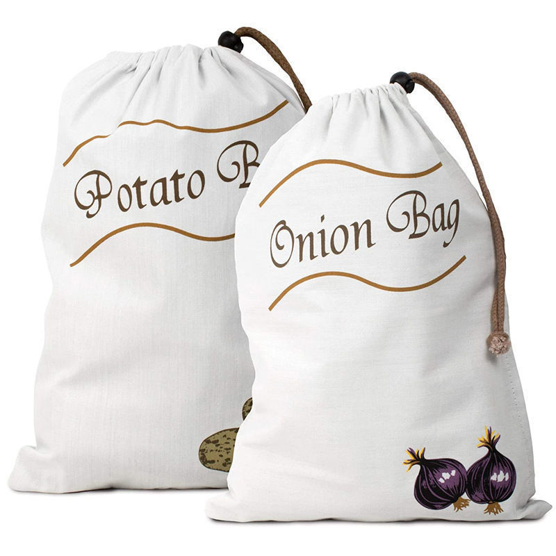 Kitchen Lettuce Drawstring Bag Onion Freshness Protection Package Hanging Storage Bag
