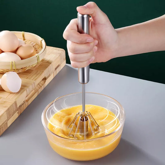 Stainless Steel Self Turning Utensils Whisk Manual Mixer - The Trend
