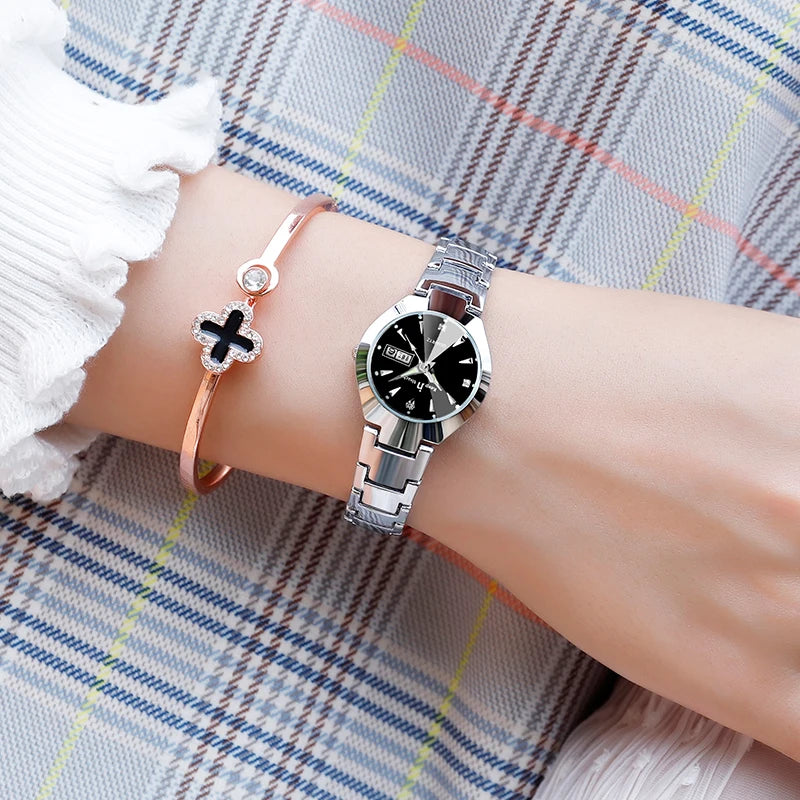 2024 Luxury Brand Quartz Ladies Watch Small Dial Calendar Bracelet Watch Montre Femme D