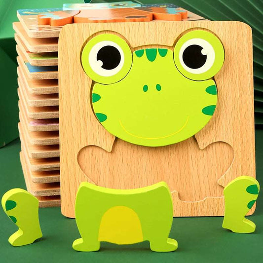 3D Wooden Puzzle Baby Cartoon Game Puzzle Toys for Children - The Trend