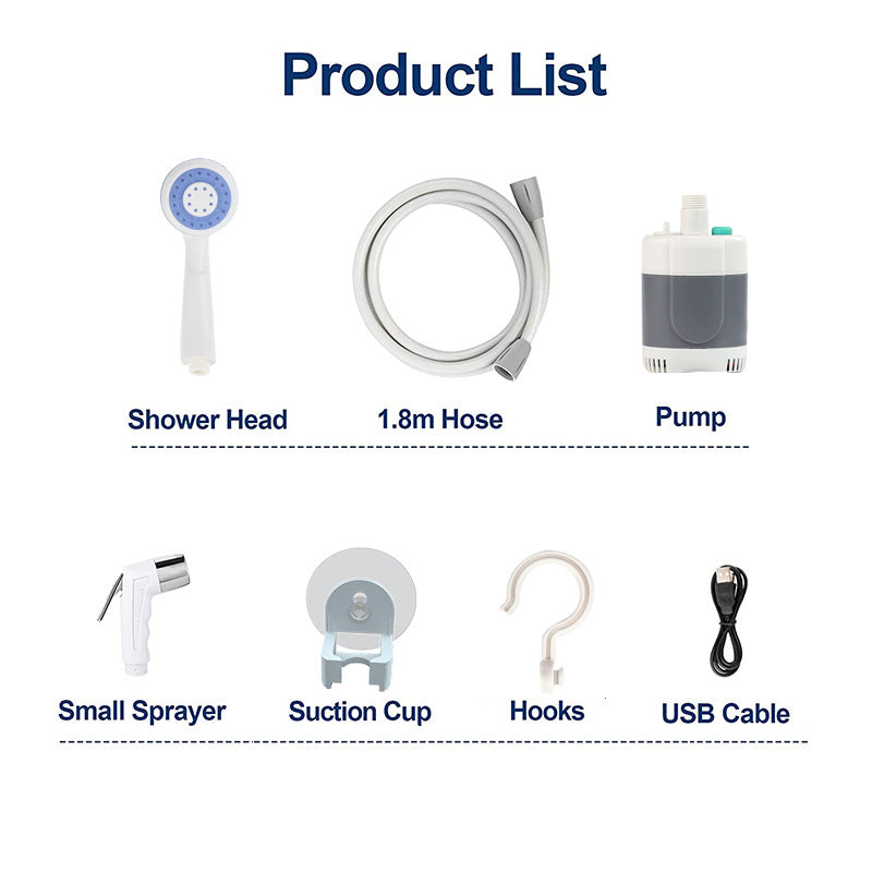 Portable Shower Camping Rechargeable Outdoor Shower