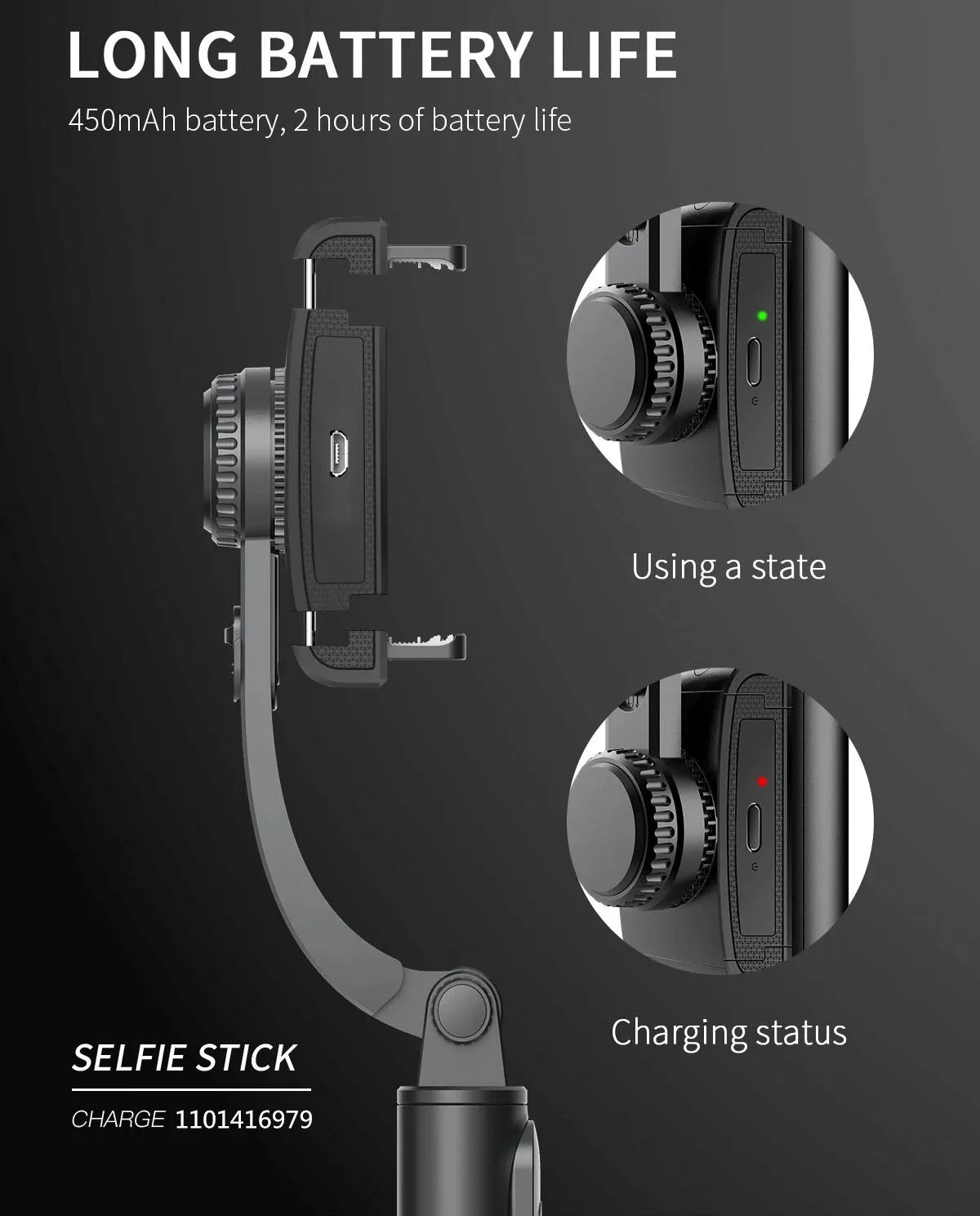 Wireless Bluetooth selfie stick tripod Stabilizer holder bracket For Smartphone live