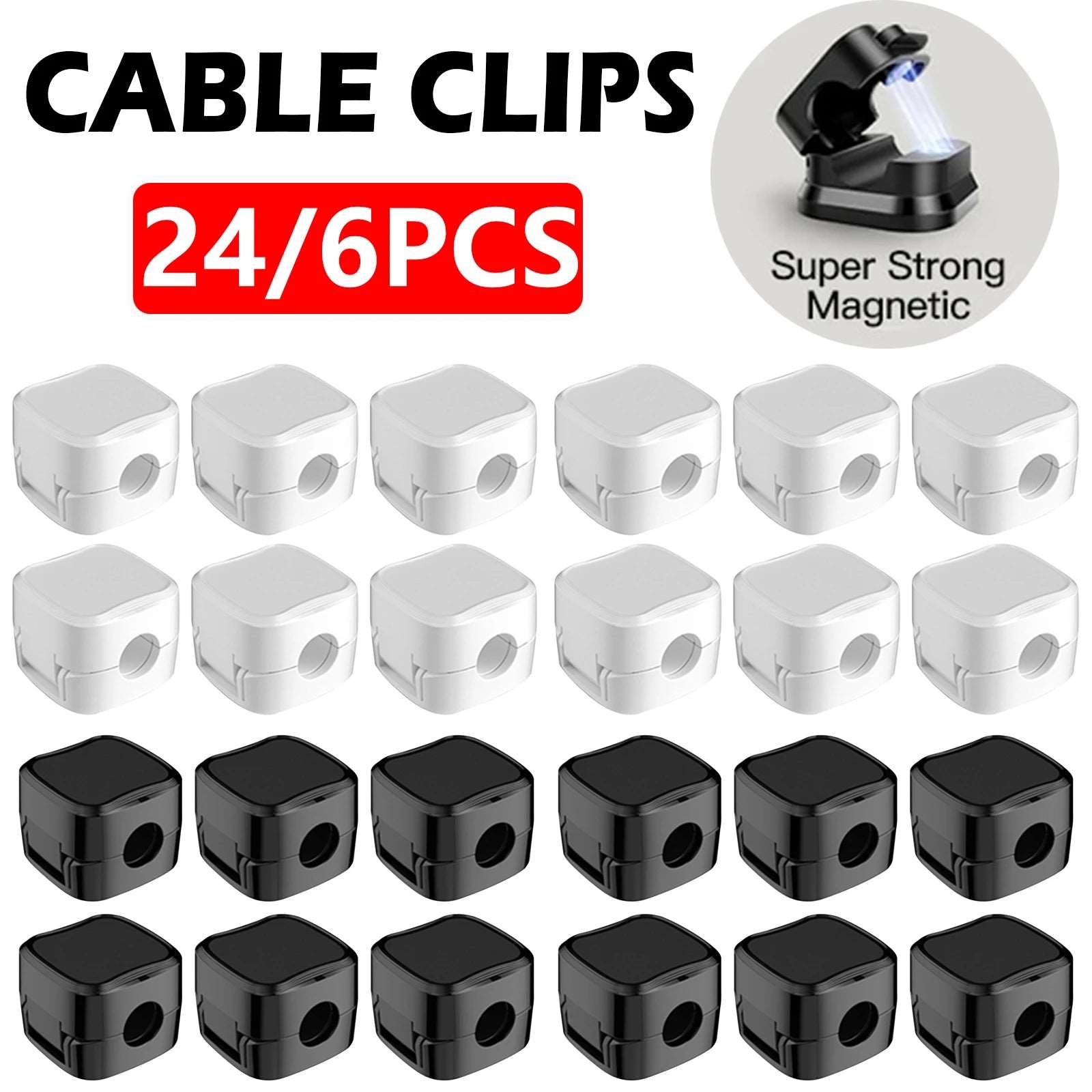 24/6PCS Magnetic cable organiser Clips - The Trend