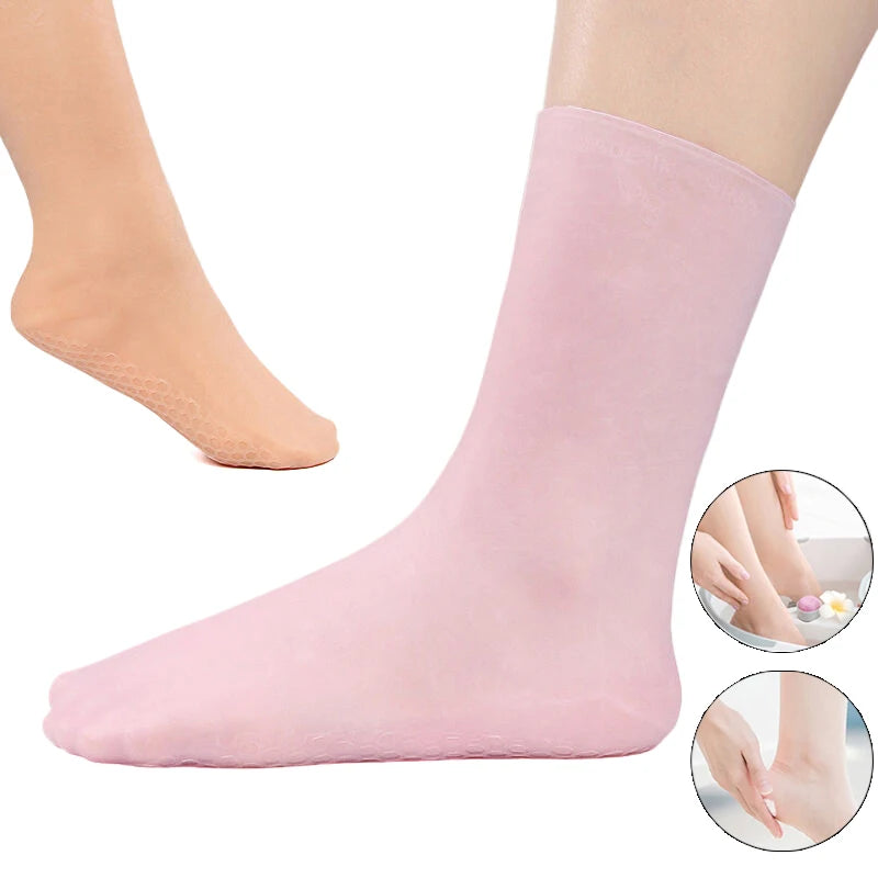 1Pairs S/L Spa Silicone Socks Moisturizing Gel Socks Preventing Foot Dryness Cracked Dead Skin Remove Exfoliating D
