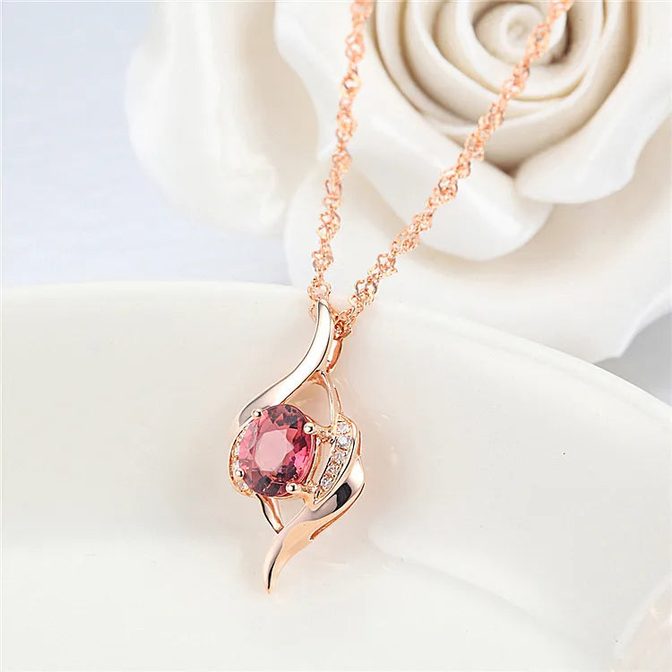 Luxury Red Zircon Pendant Necklace With Apple Gift Box - The Trend