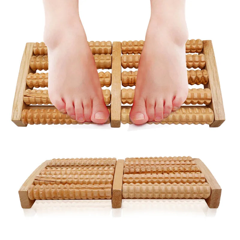 3 5 Row Wooden Roller Foot Massager Care Tools - The Trend