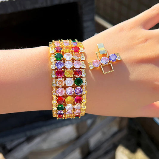 Colorful Full CZ Stones Setting Bracelet - The Trend