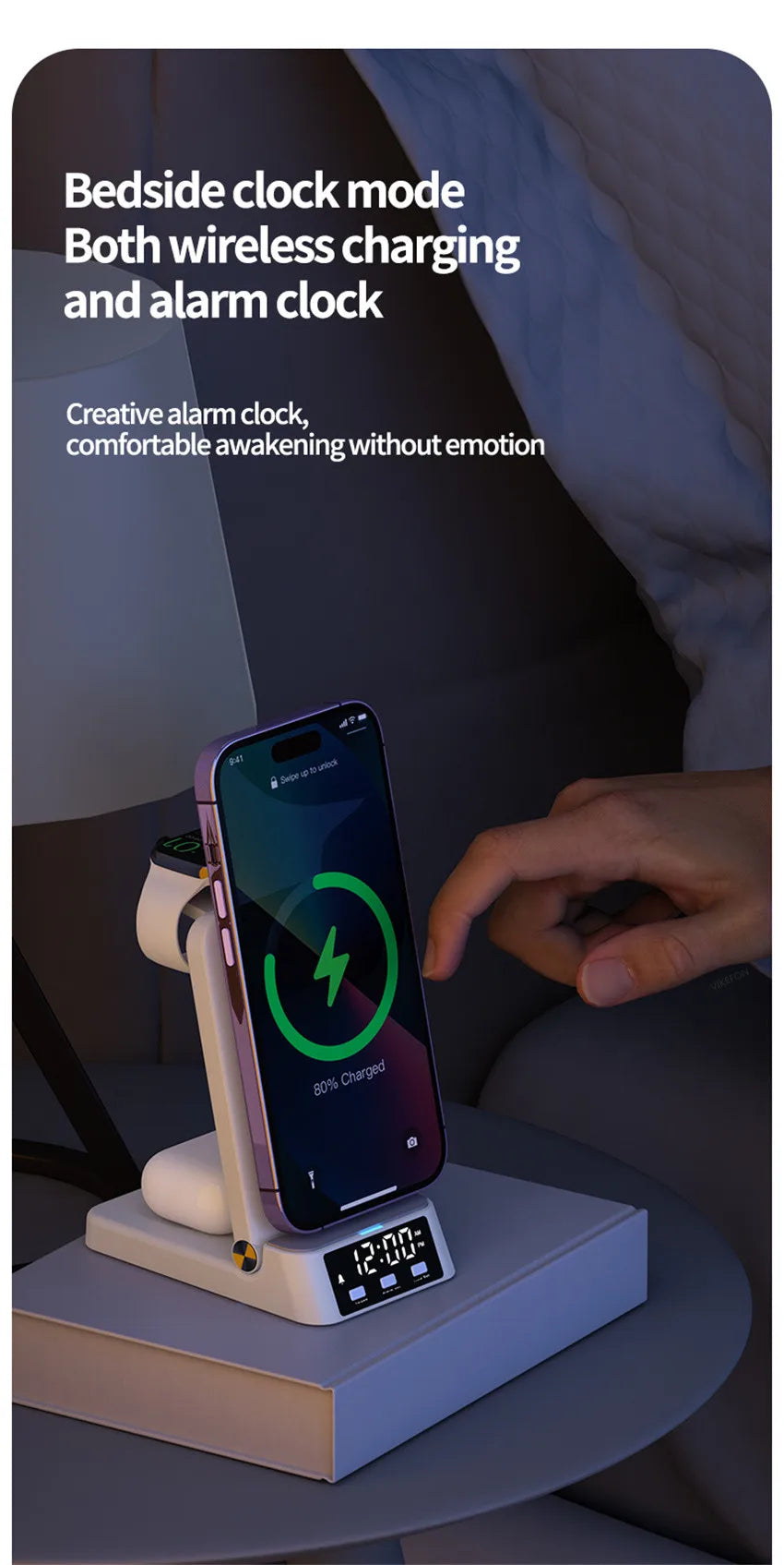 15W 4 In 1  Fast Wireless Charger For iPhone 14 13 12 11 Samsung Apple Watch 8 7 6 AirPods 3 Pro Charging Stand