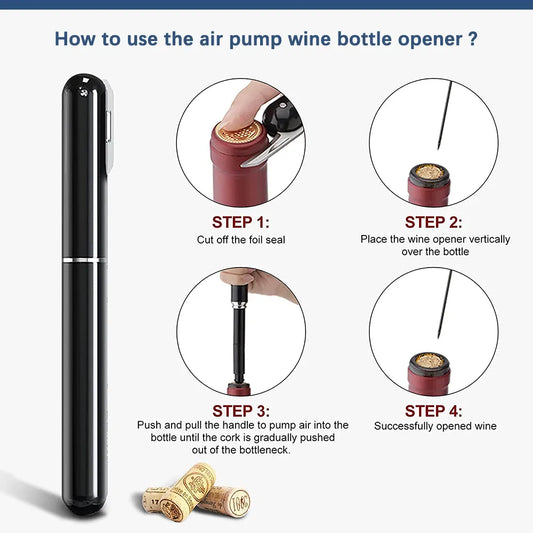 Portable Wine Corkscrew Stainless Steel Pin Air Pressure Tools - The Trend