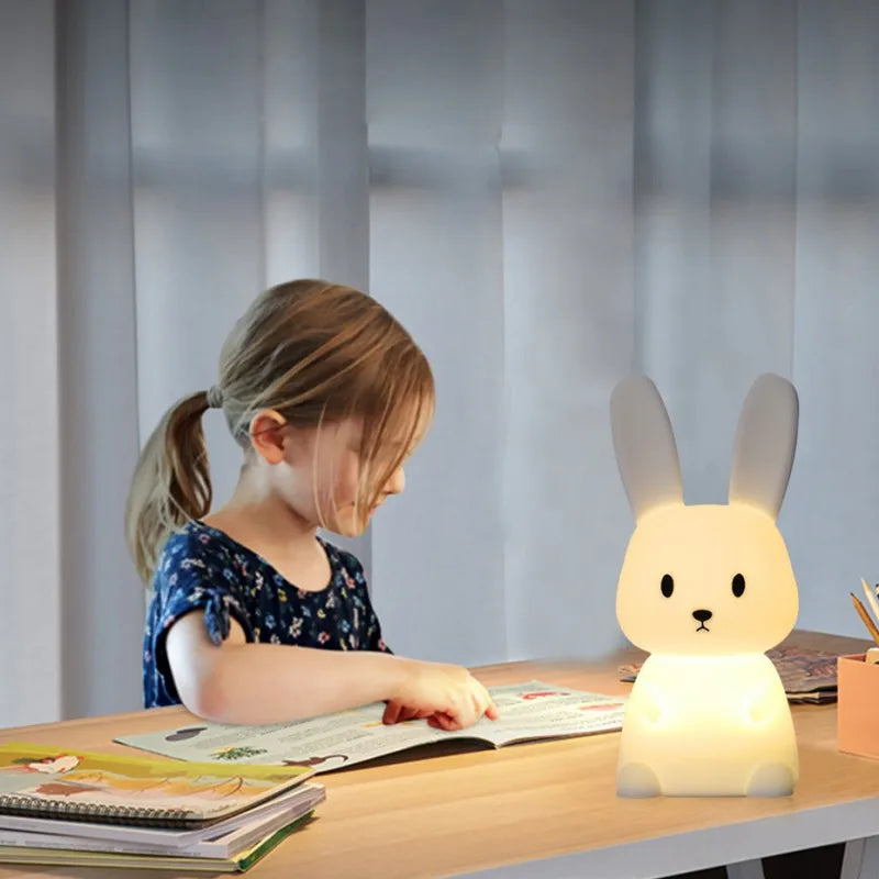 LED Night light Silicone Rabbit Touch Sensor lamp  Home Decor