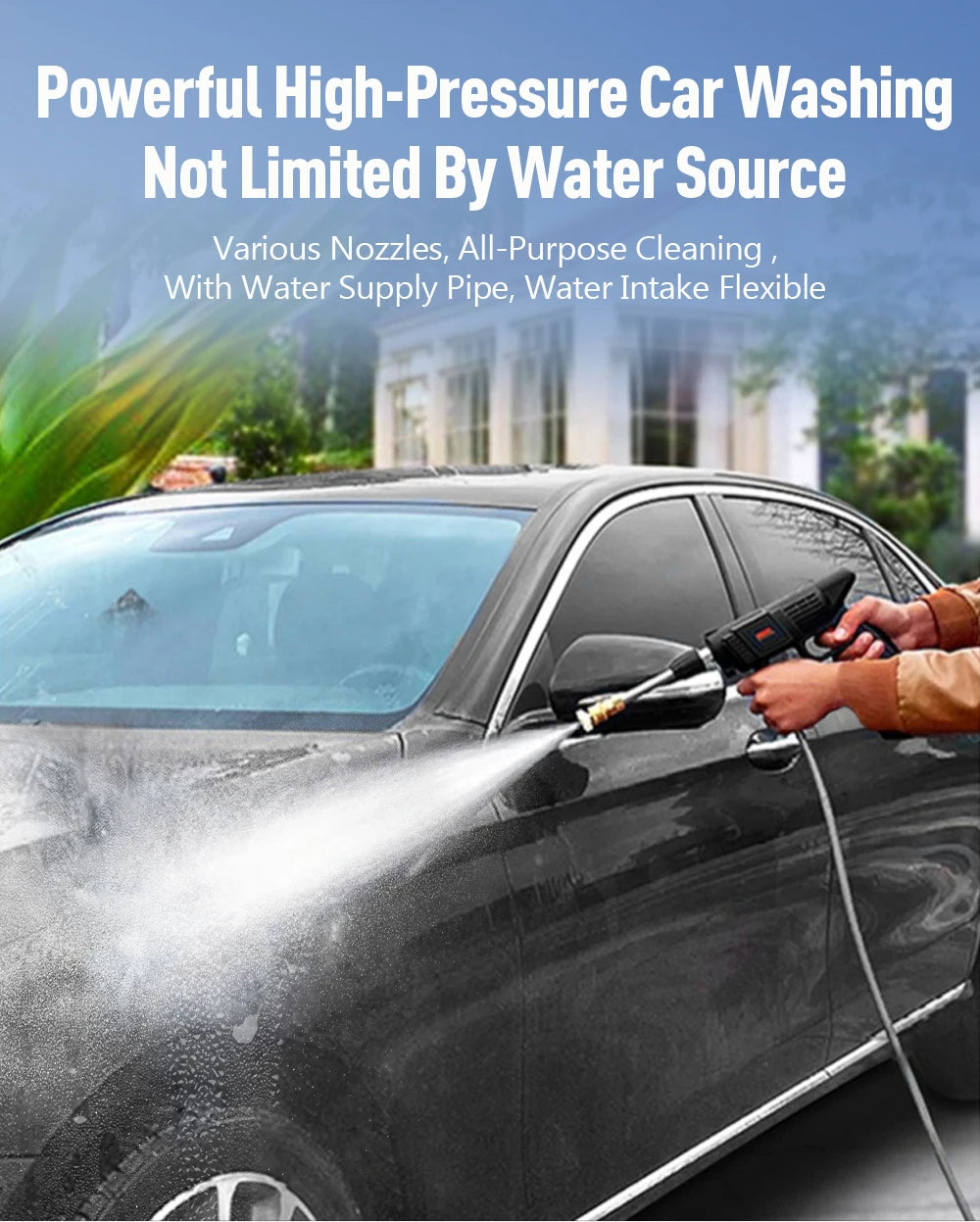 Automobile Water 96\48\24HV Gun Cordless High Pressure Cleaner Washer Spray Water Gun Car Wash Pressure Water Cleaning Machine