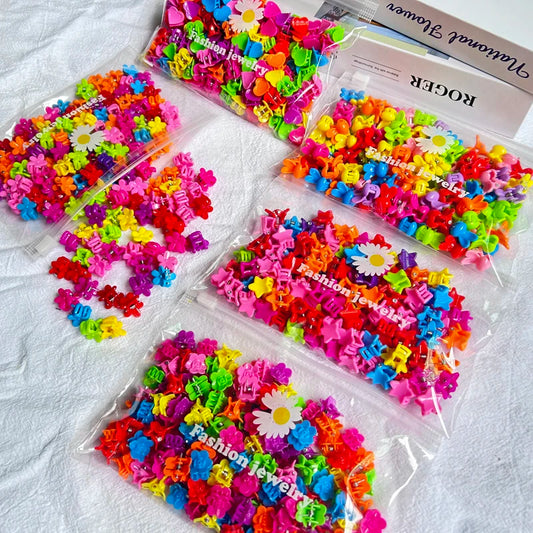 10/20Pcs Colorful Cute Flower Butterfly Hair Clips Hair Accessories Kids Cartoon Hair Claws Headwear Gift