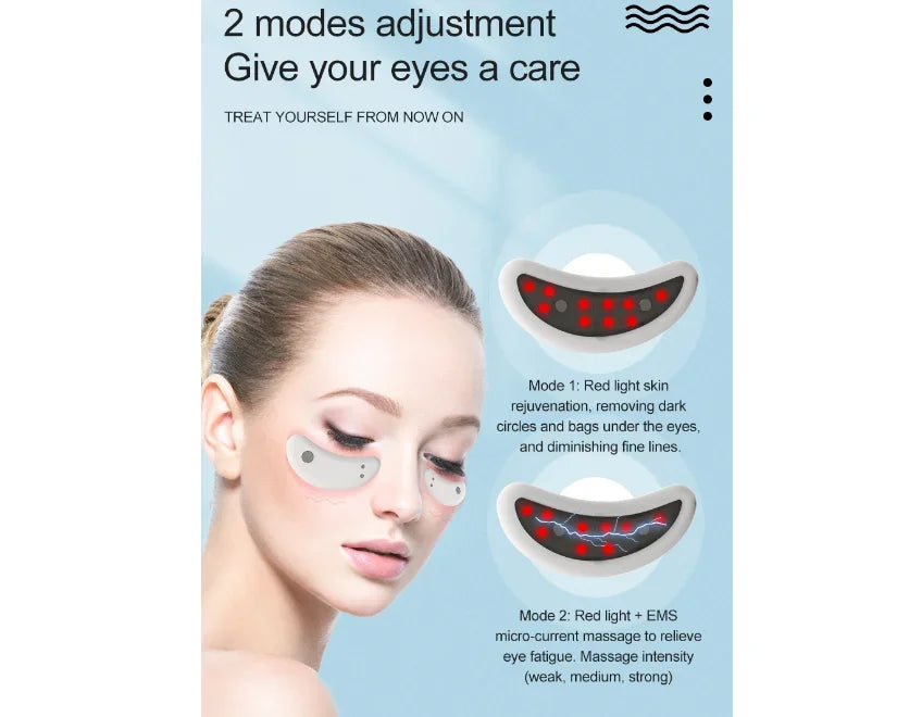 EMS Eye Massager Eye Relief Facial Relaxation Device Red Light Eyes Heating Pad Anti-Wrinkle Black Eye Bag Removal Massager