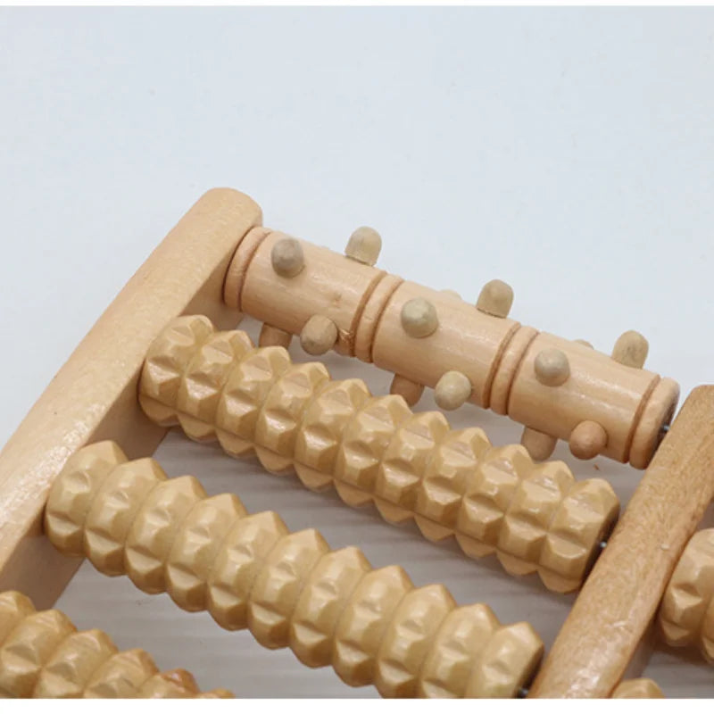 3 5 Row Wooden Roller Foot Massager Care Tools - The Trend