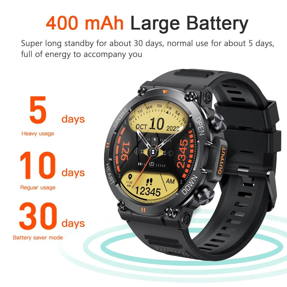 Men Sports Fitness Tracker Heart Monitor 400mAh Smartwatch For Android IOS K56 - The Trend
