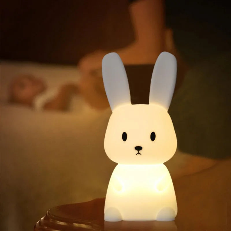 LED Night light Silicone Rabbit Touch Sensor lamp  Home Decor