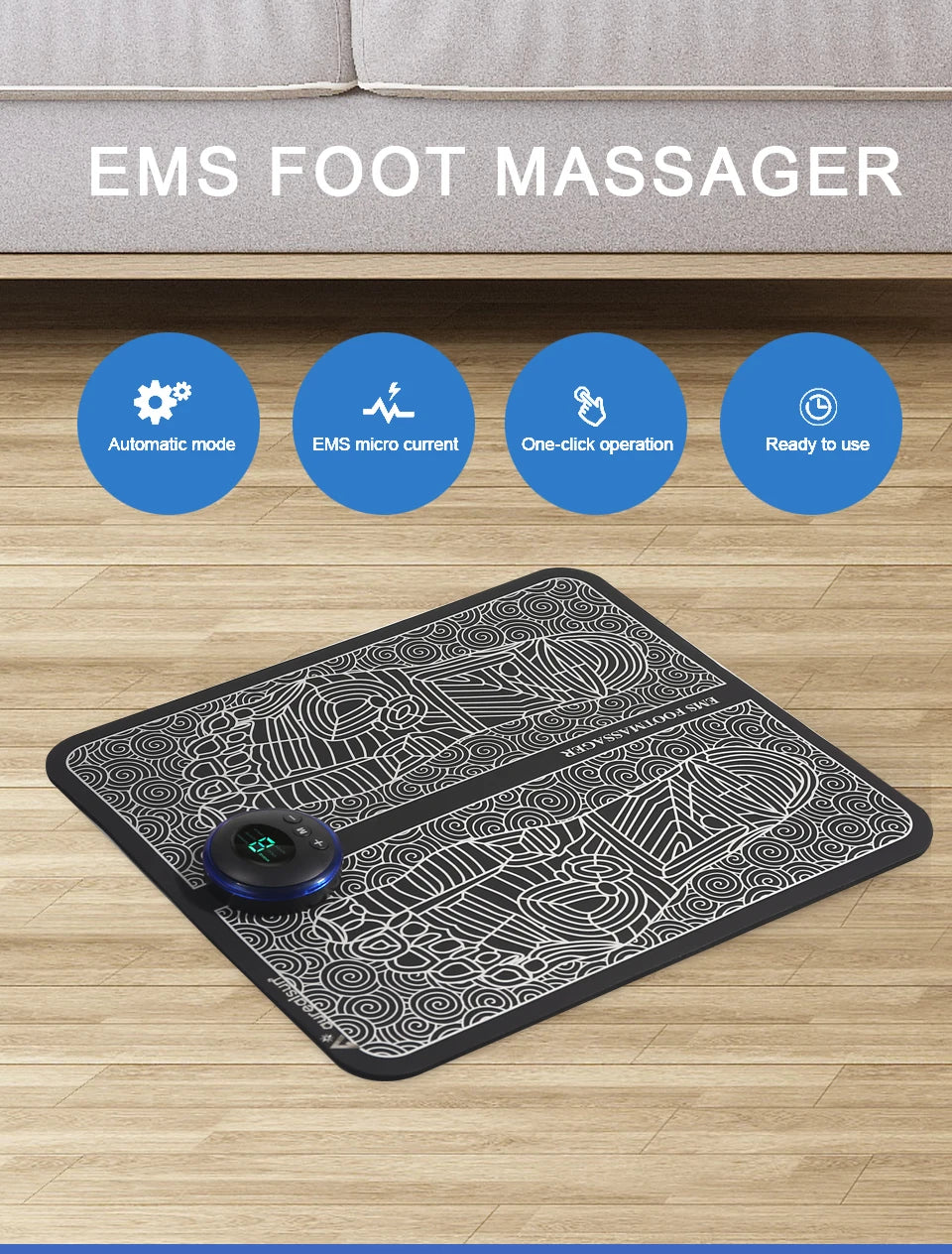 Electric EMS Foot Massager Pad Portable Foldable Massage Mat - The Trend