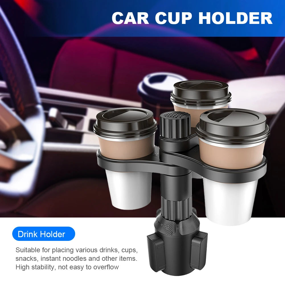 3 in 1 Car Cup Holder Expander Tray 360 Rotating