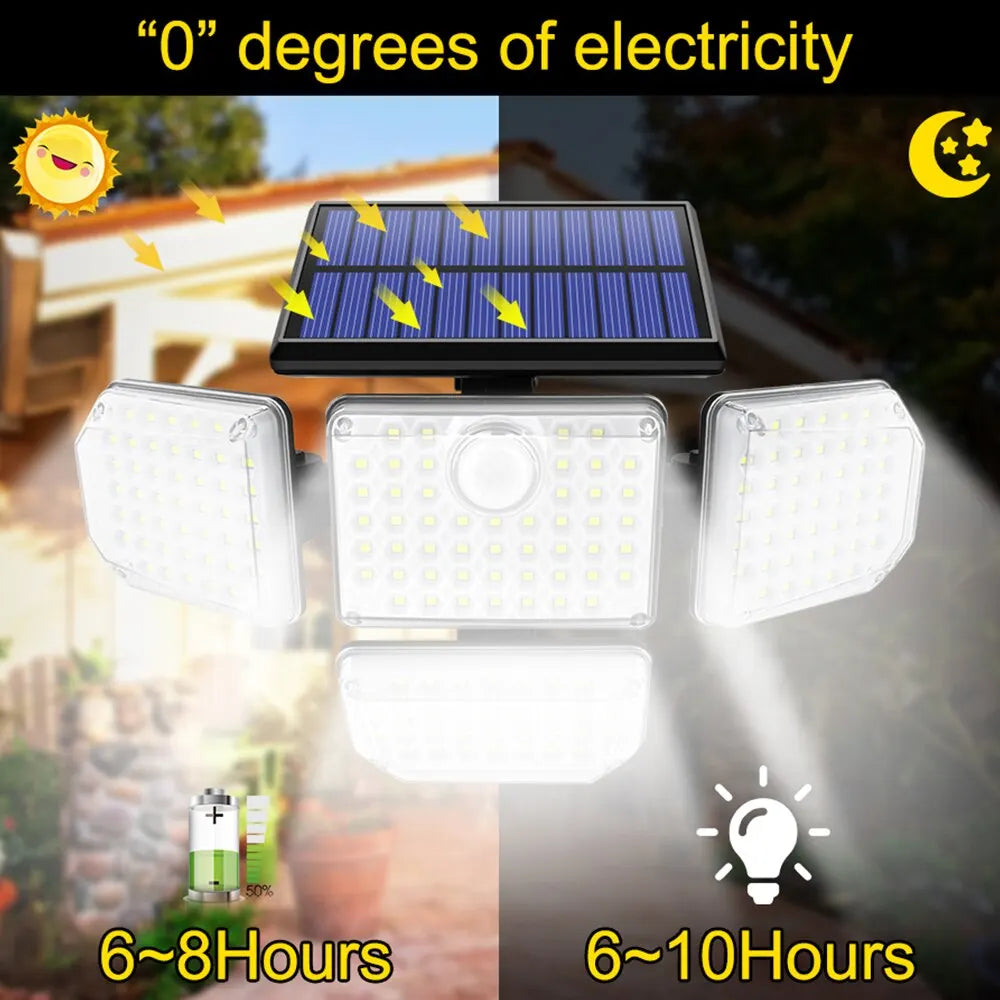 Solar Outdoor Light 182/112 LED for Garage Garden Yard
