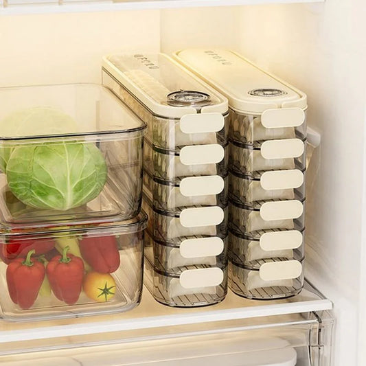 Multi-Layer Transparent Non-Stick Bottom Gusseted Dumpling storage containers - The Trend