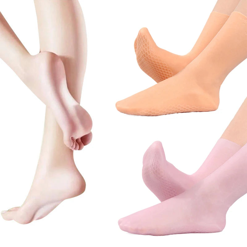 1Pairs S/L Spa Silicone Socks Moisturizing Gel Socks Preventing Foot Dryness Cracked Dead Skin Remove Exfoliating D