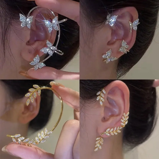 Ear Clips Without Piercing Sparkling Zircon Ear Cuff Fashion Jewelry