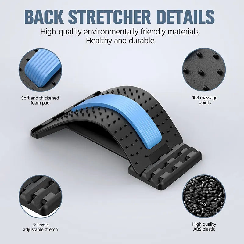 Multi-Level Adjustable Massager Waist Neck Fitness Lumbar Cervical Spine Support Pain Relief - The Trend