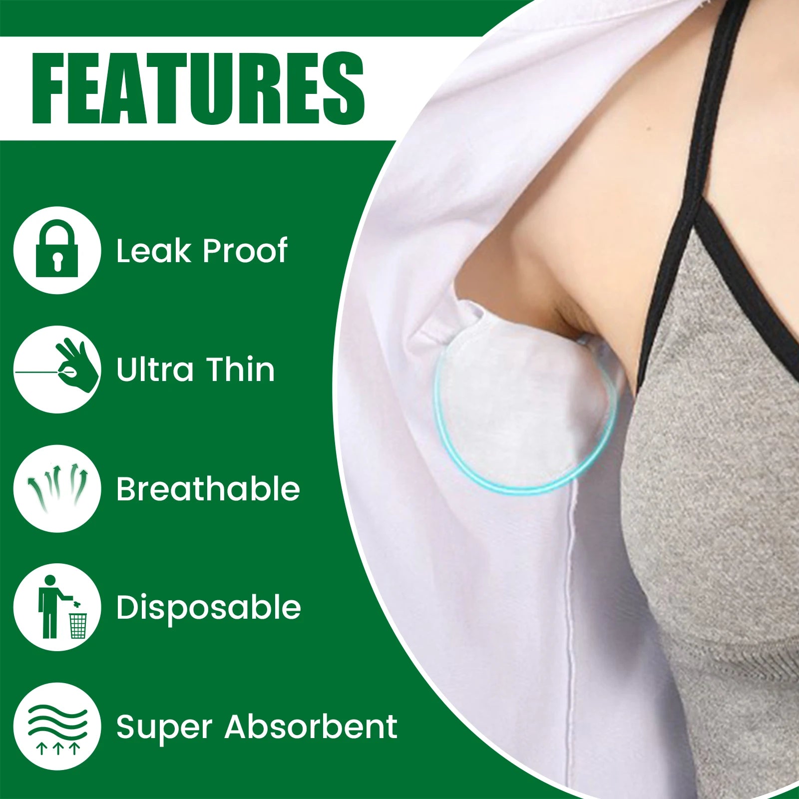 100/300Pcs Disposable Underarm Armpit Sweat Pads Sweat-absorbing Patch Summer Deodorants Non-woven Pads Breathable Ultra-thin