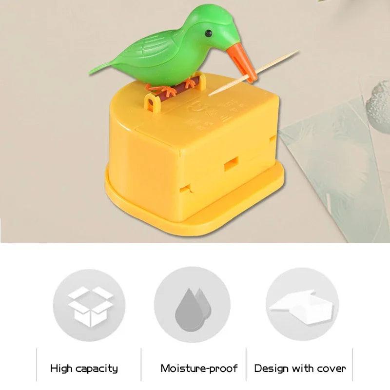 Bird Press Toothpick Dispenser Storage Box Automatic Kitchen - The Trend