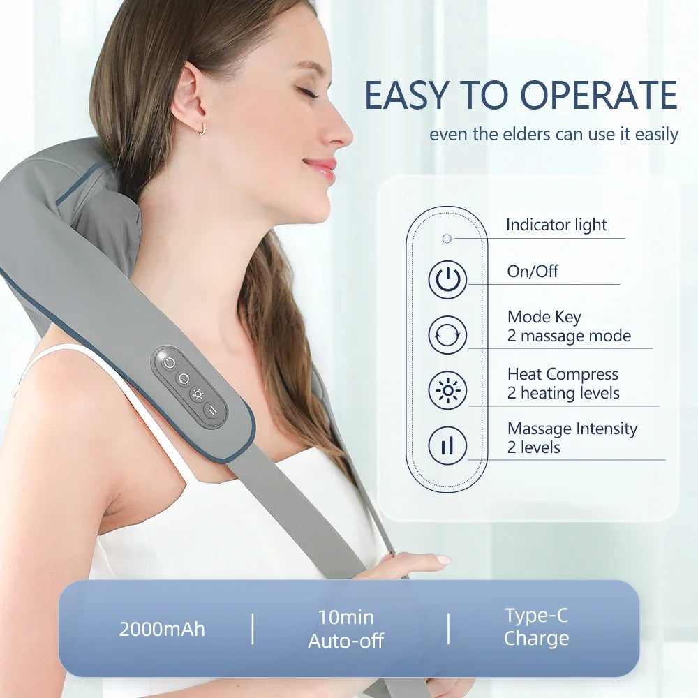 Wireless Neck And Shoulder Kneading Massage Pillow - The Trend