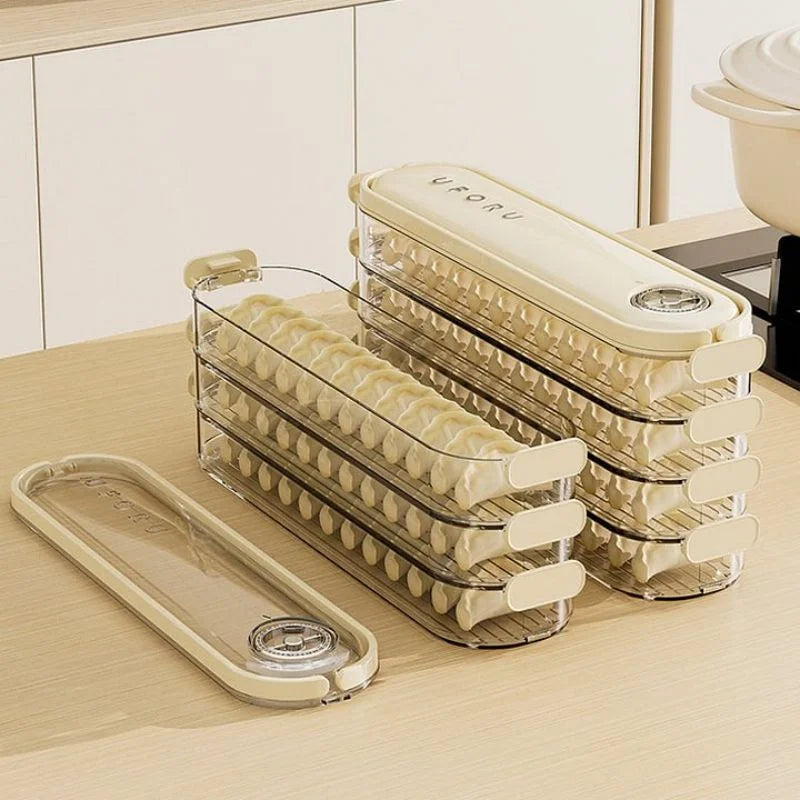 Multi-Layer Transparent Non-Stick Bottom Gusseted Dumpling storage containers - The Trend